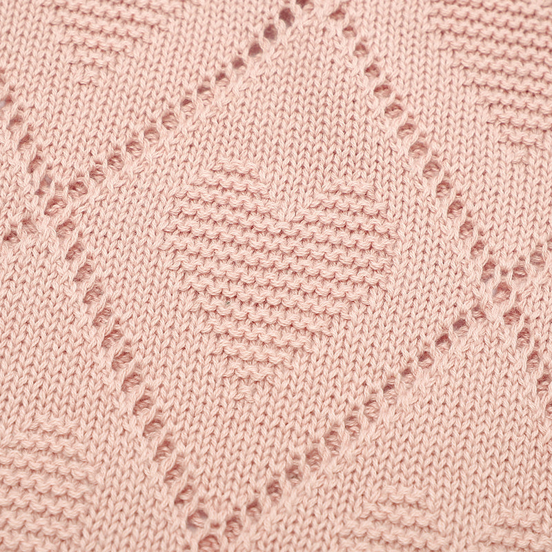 Couverture Bébé Tricot - Coeur d'Amour