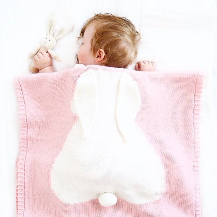 Couverture Bebe Tricot | Oreilles Lapin Doux