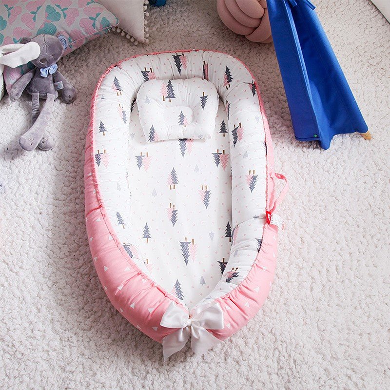 Reducteur-de-Lit-bebe-Rose-Sapin-cocon-apaisant