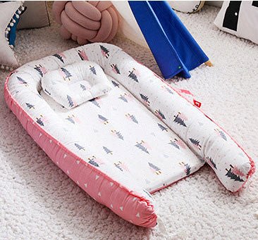 Reducteur-de-Lit-bebe-Rose-Sapin-polyvalent