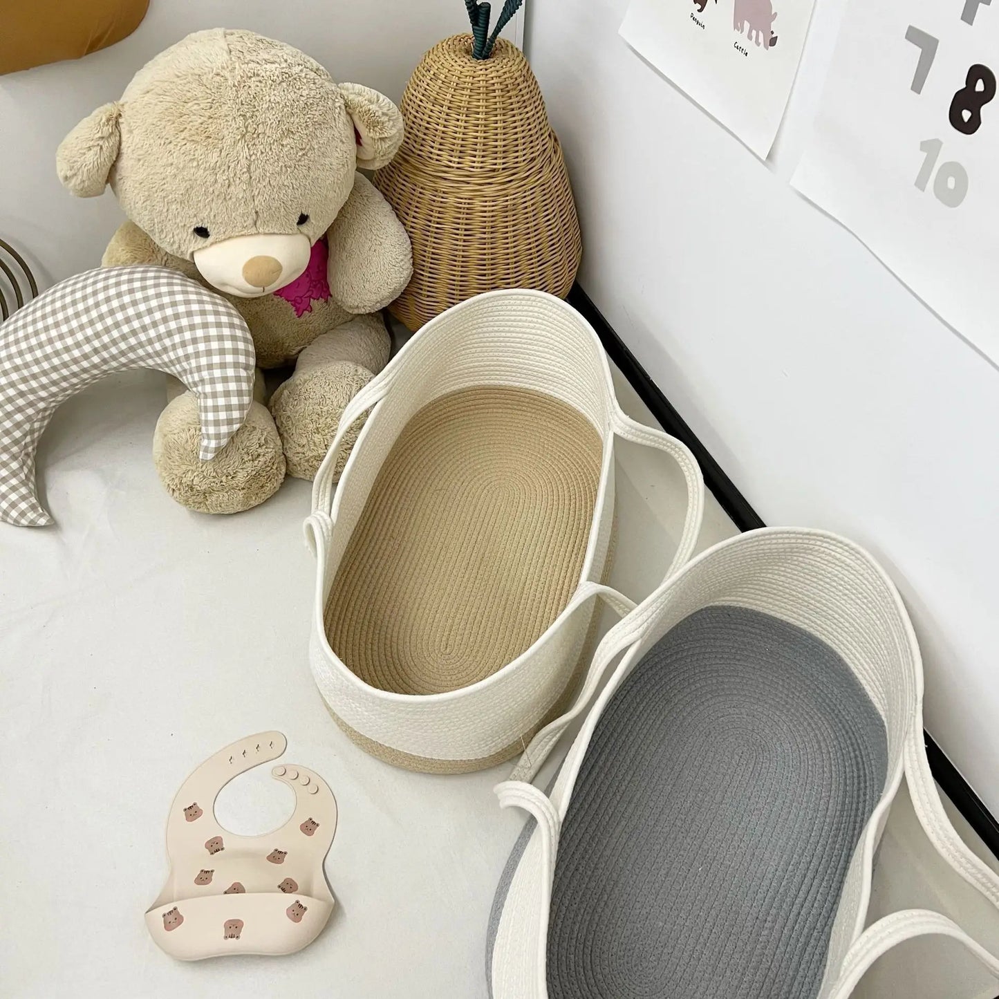 Couffin Bebe - Gris et Blanc