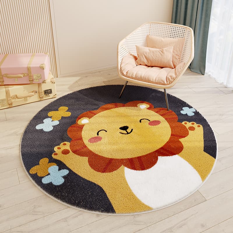 Tapis-rond-enfant-Lion-Mignon-Douceur