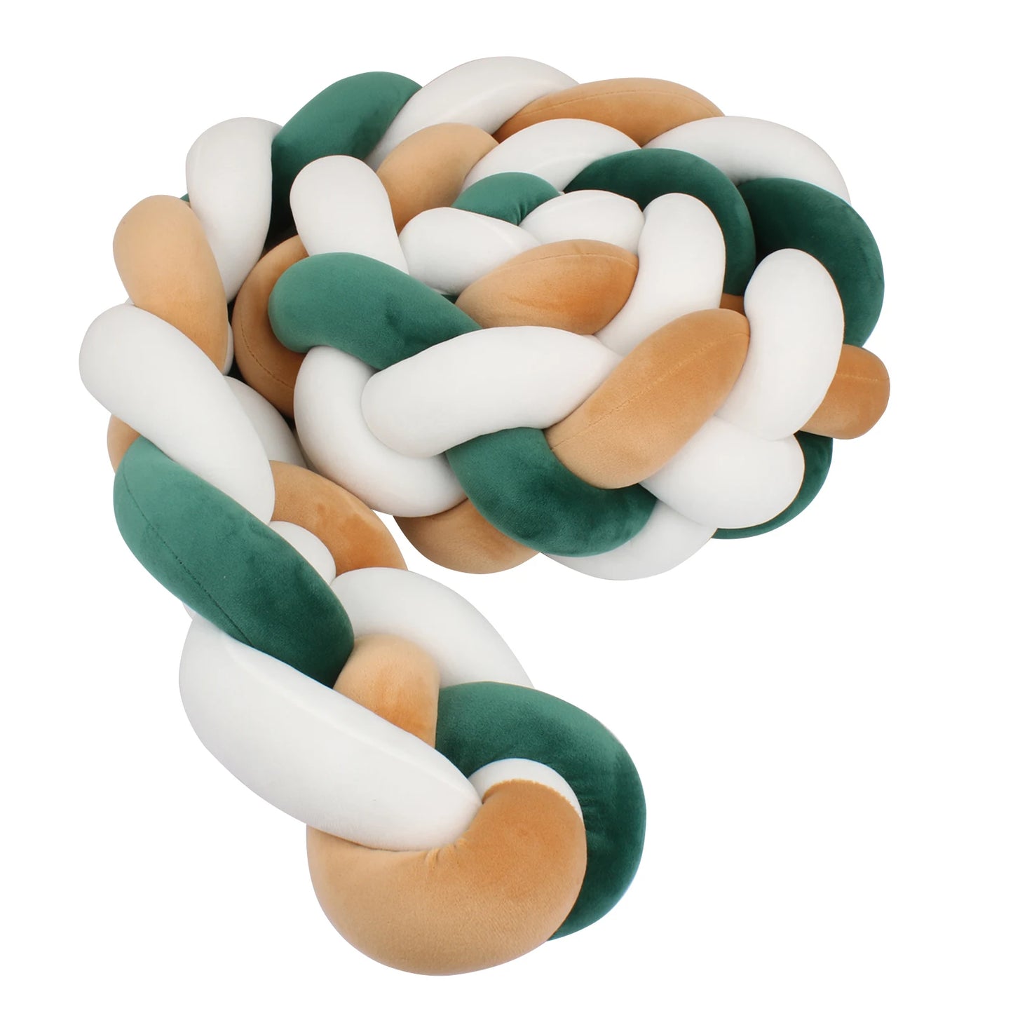 Tresse-de-lit-Vert-Marron-Blanc-douceur