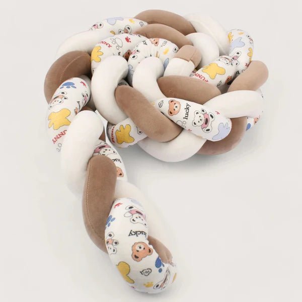 Tresse-de-Lit-Bebe-Marron-Blanc-Imprime-confort-bien-etre