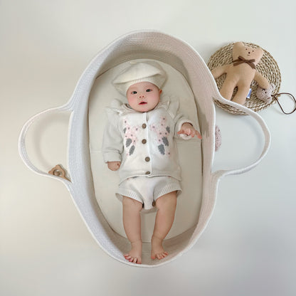 Couffin Bebe - Blanc Petit Ours Brun