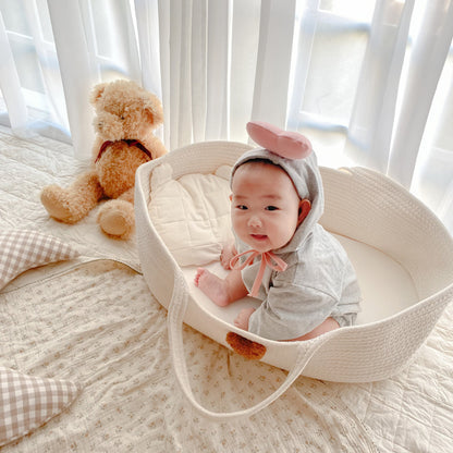 Couffin Bebe - Blanc Petit Ours Brun