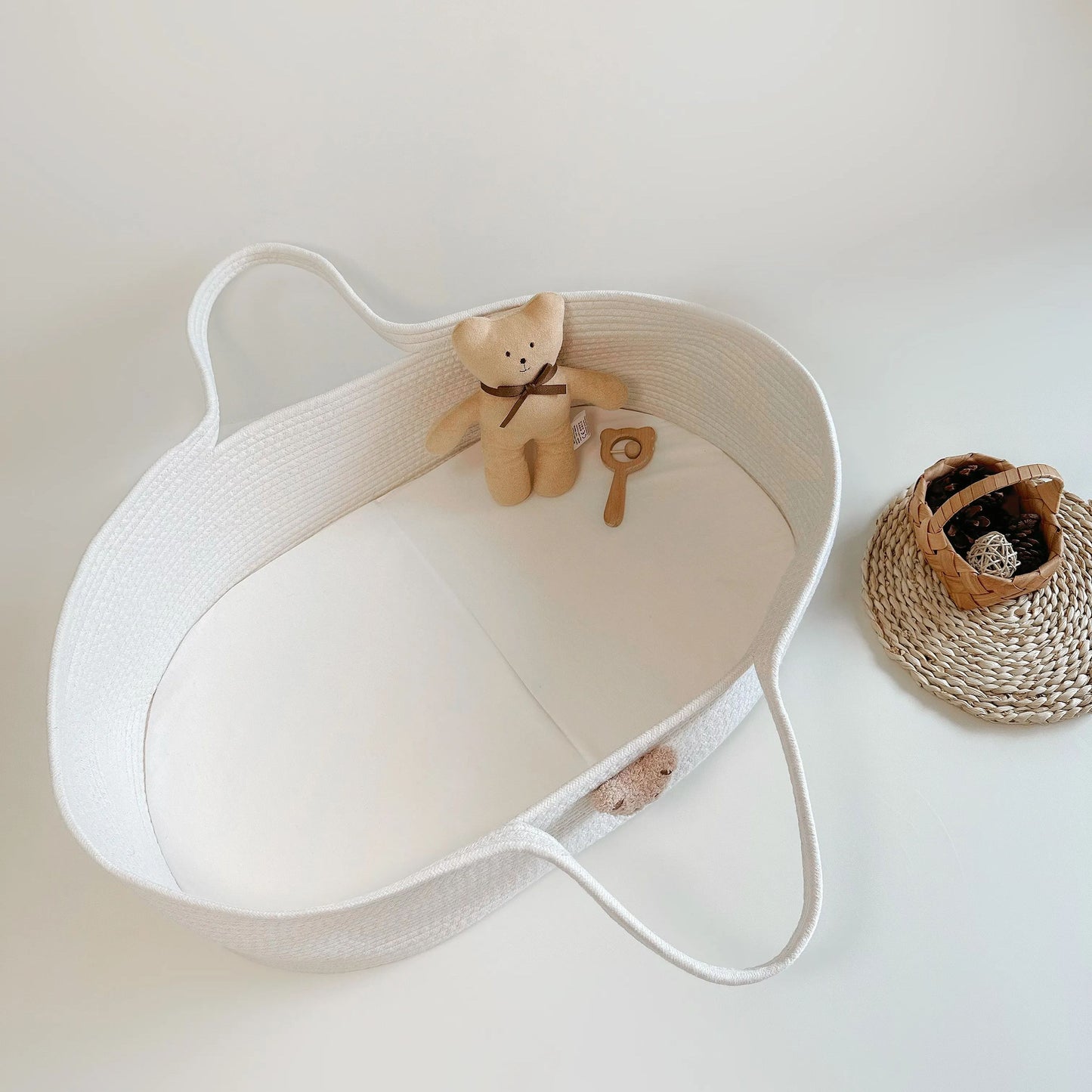 Couffin Bebe - Blanc Petit Ours Brun