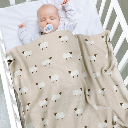 Couverture-Bebe-Tricot-Agneau-doux-sommeil