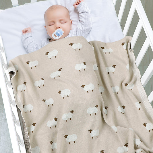 Couverture-Bebe-Tricot-Agneau-doux-sommeil