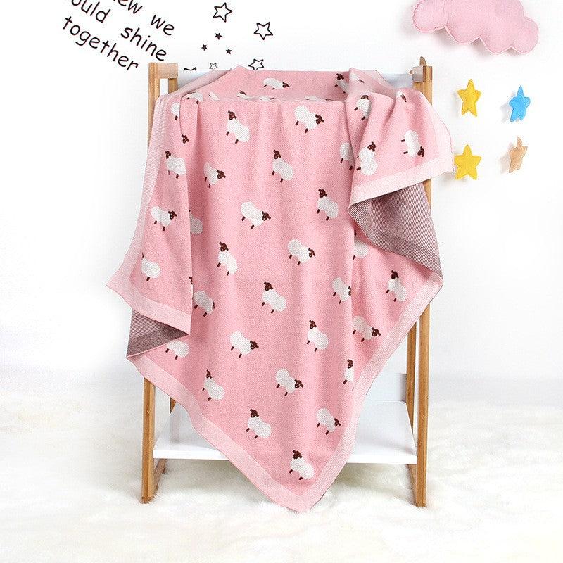 Couverture-Bebe-Tricot-Agneau-polyvalent