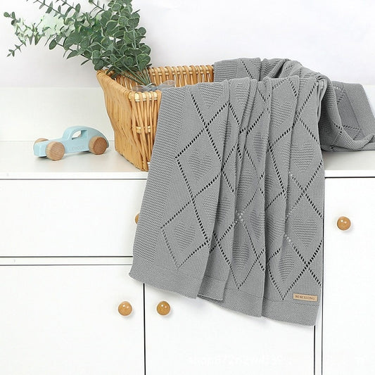 Couverture-Bebe-Tricot-Coeur-Amour-douceur