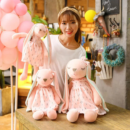 Doudou-bebe-Lapin-presentation-rose