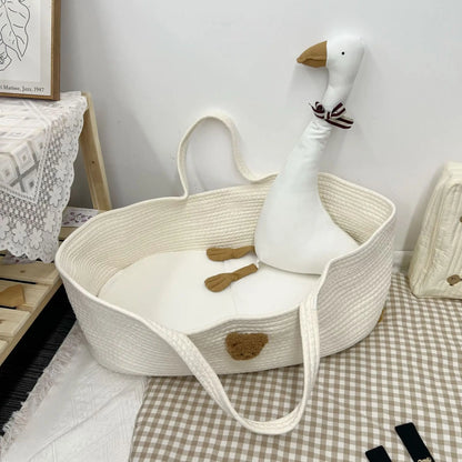 Couffin Bebe - Blanc Petit Ours Brun