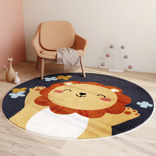 Tapis-rond-enfant-Lion-Mignon-Decoration