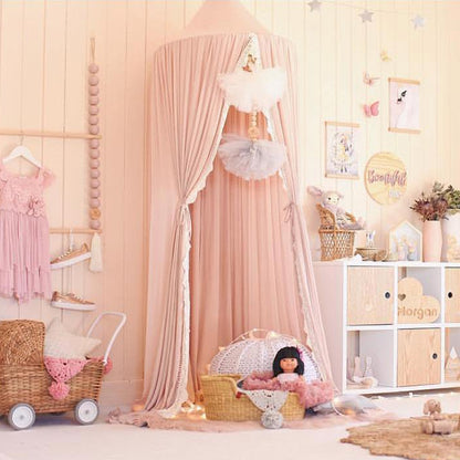 Voile-de-Lit-Bebe-Dentelle-Rose-protection